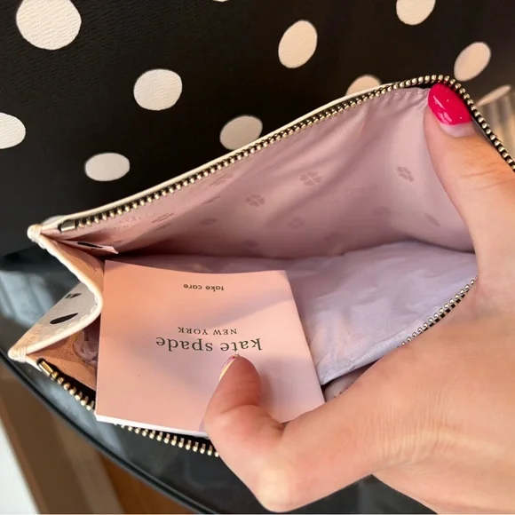 Kate Spade Bleeker Sunshine Dot Large Polka Dot Tote with Matching Wristlet - Picture 4 of 6